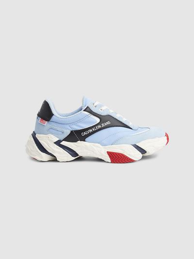 Calvin Klein Cipők HU761794 | Calvin Klein Bőr Chunky Női Sportcipő Fekete / Kék